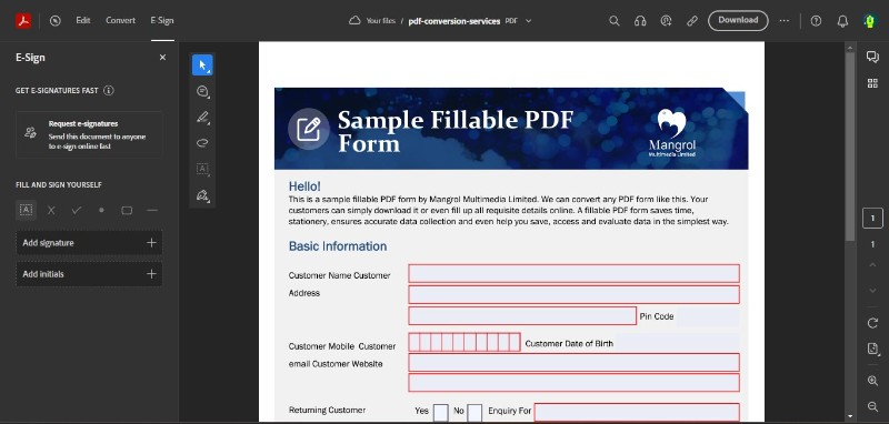 pdf-Formular ausfüllen