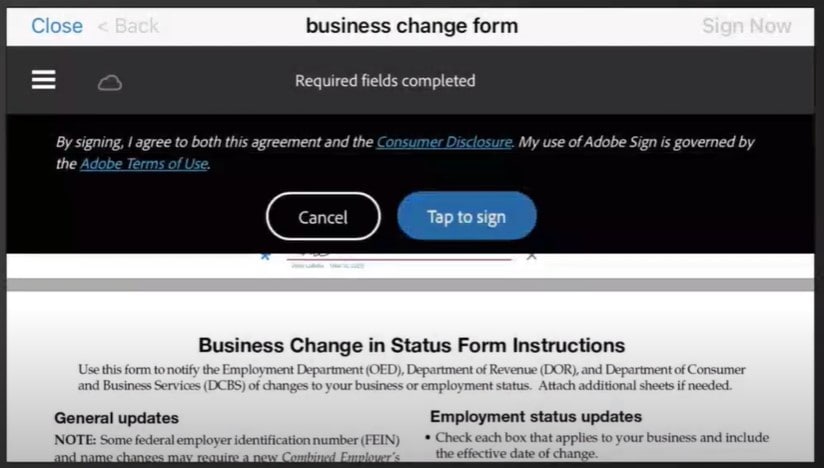 adobe tap to sign