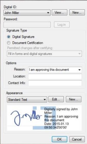 signing the document using bluebeam signature