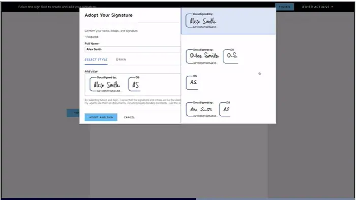 modifier les options de signature