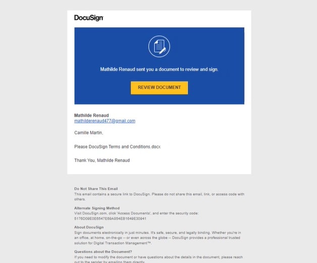 docusign select document