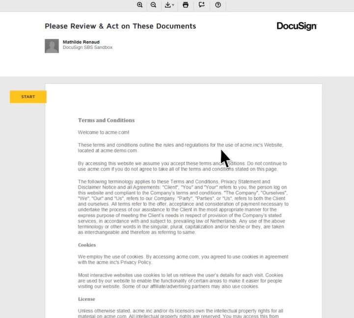 docusign open document