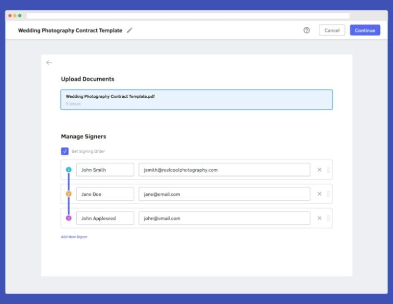 Страница подписания DottedSign