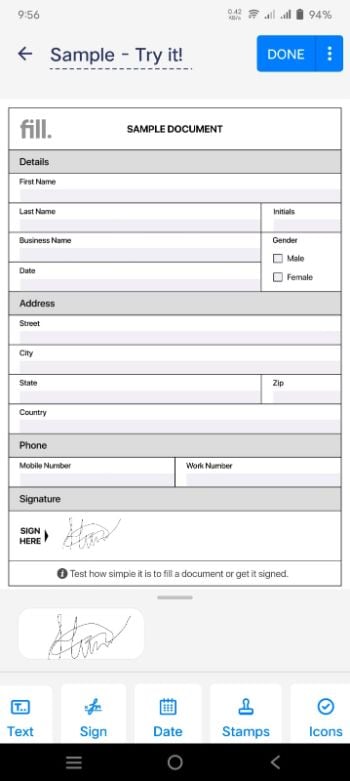 fill and sign pdf