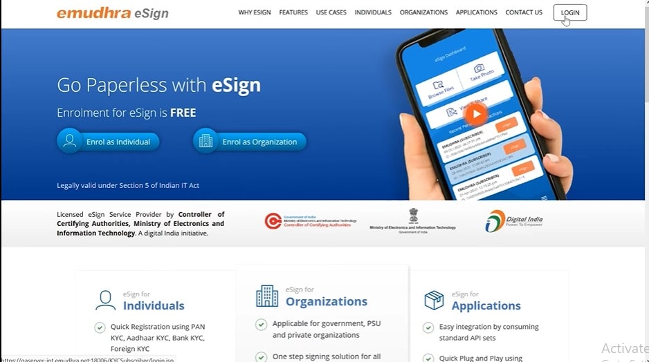 accesso a emudhra esign