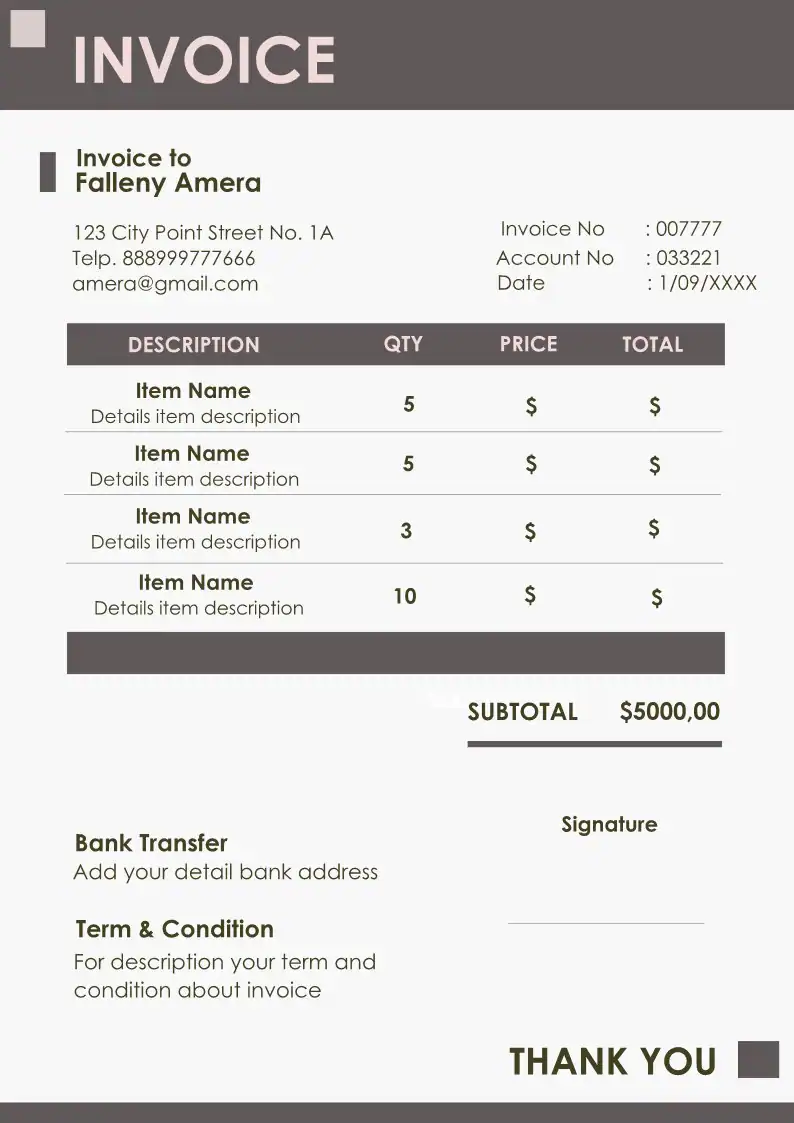 freelancer invoice templates