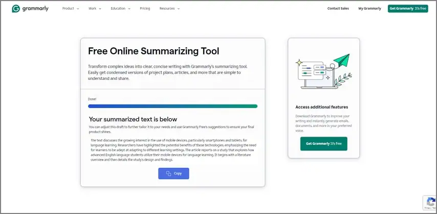 grammarly forschungsarbeit zusammenfassungstool