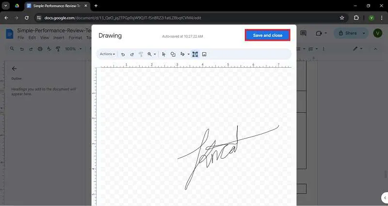 Google Docs salva firma personalizzata