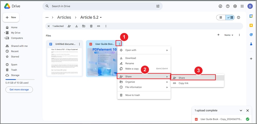 condividere un pdf tramite google drive