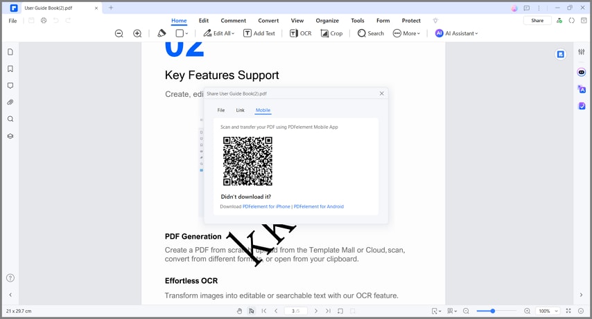 sending a pdf via qr code