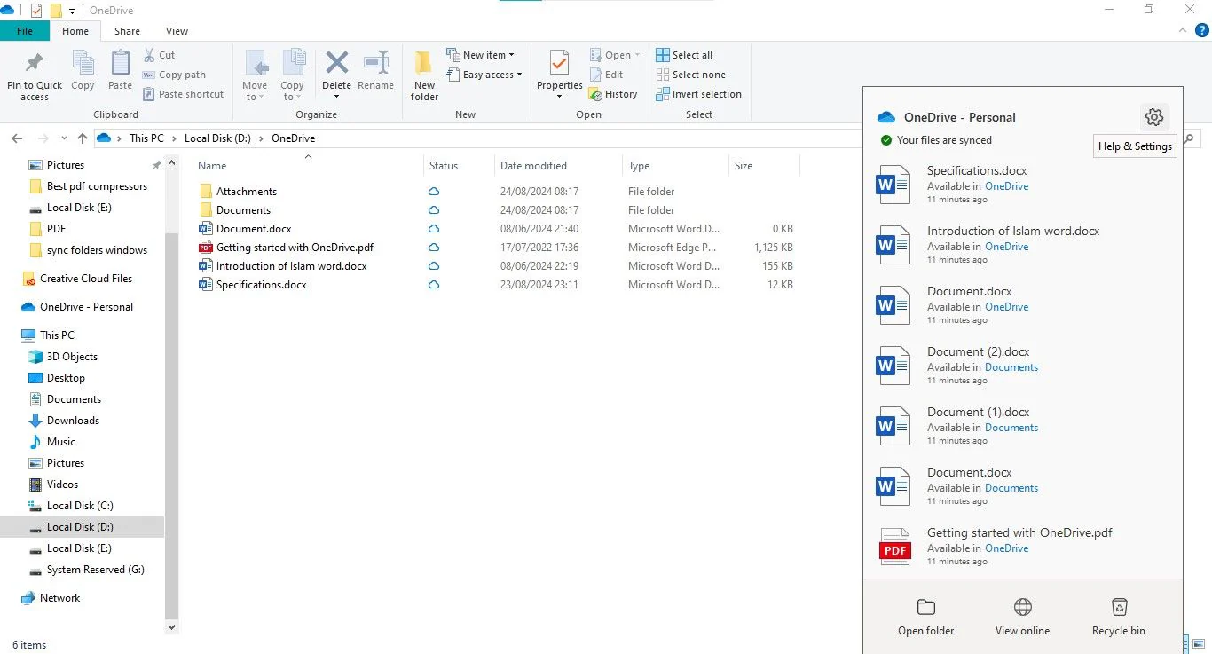 acceder a la configuración de onedrive