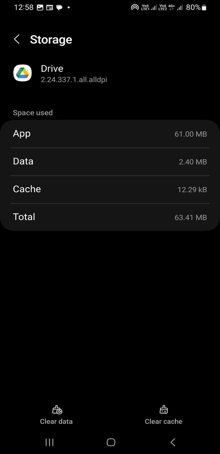 clear google drive cache