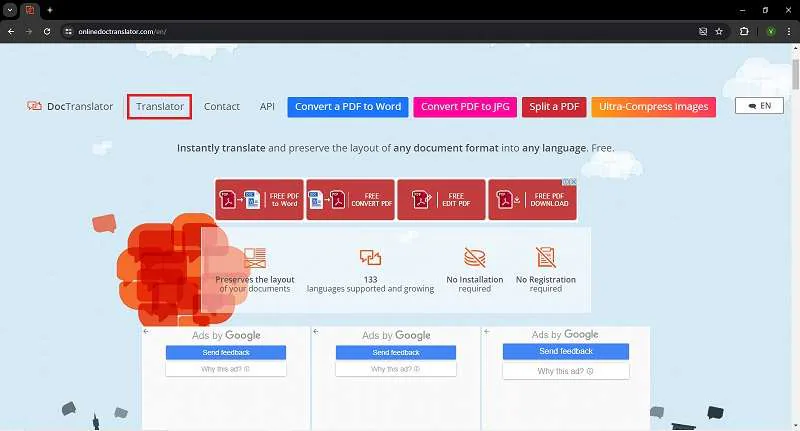 online doctranslator ai translator tool