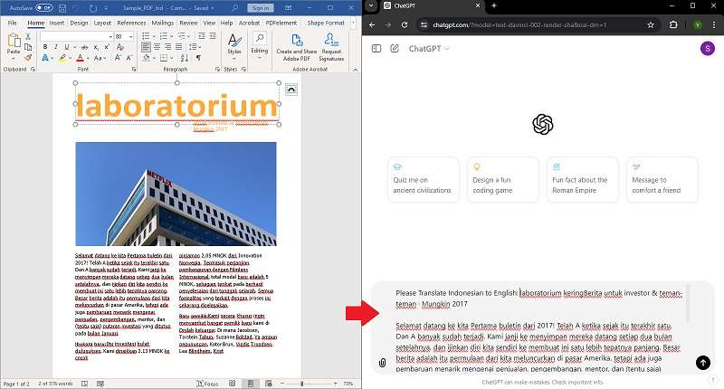 copy editable text pdf to chatgpt for translation