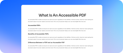 Illustration explaining the concept of an accessible PDF