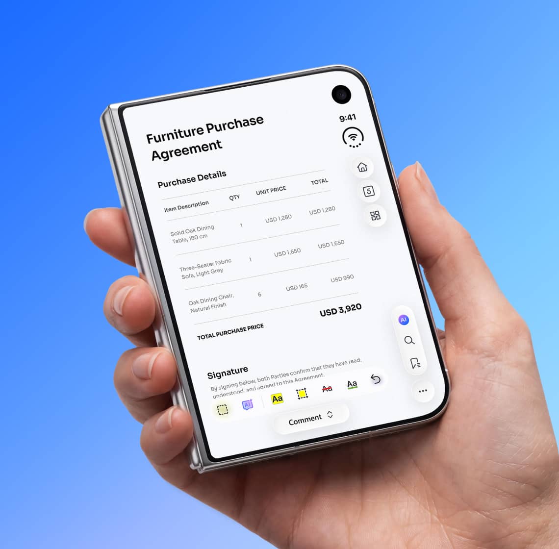 PDFelement new features on iPhone Duo for reviewing and signing PDFs