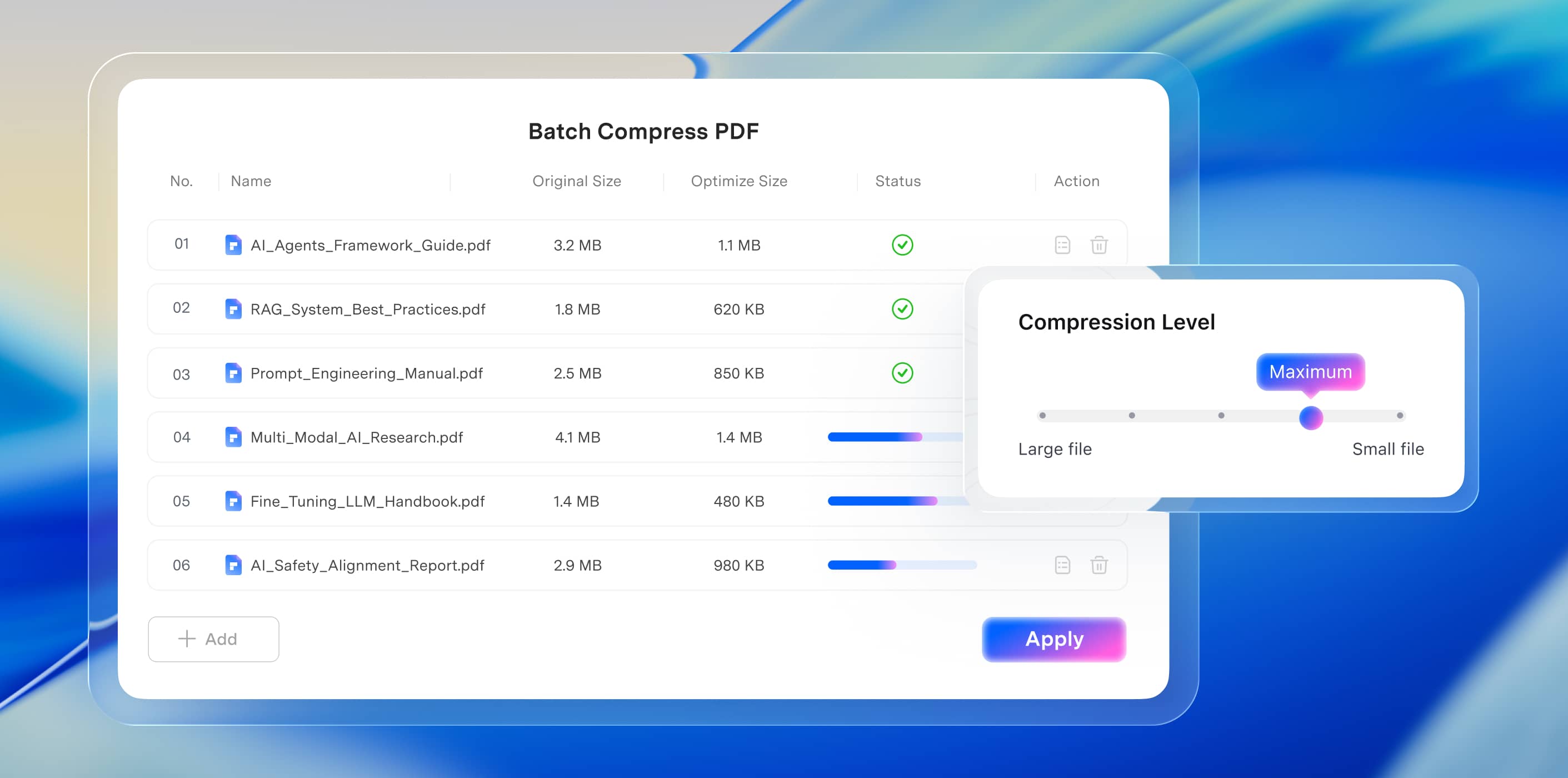 Compress large PDFs for easy sharing