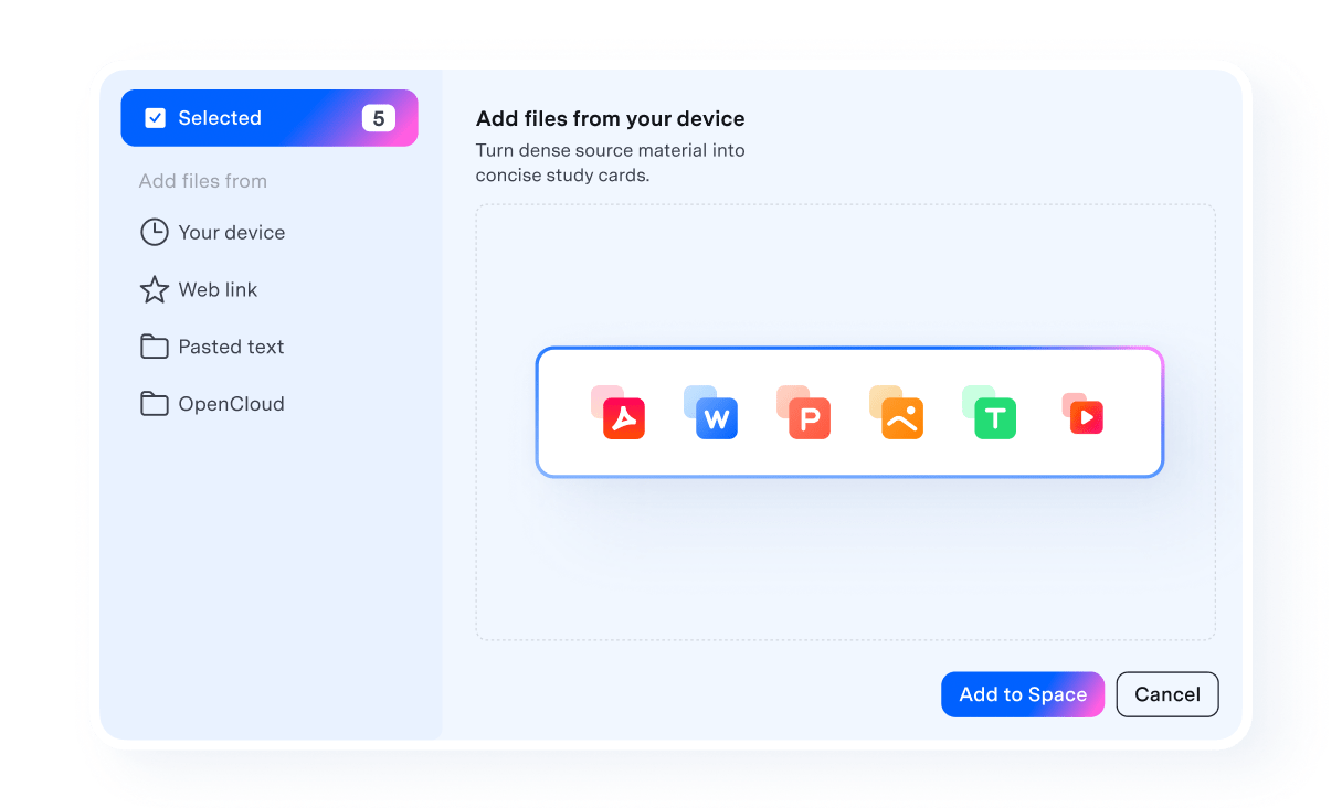 Add documents to one space