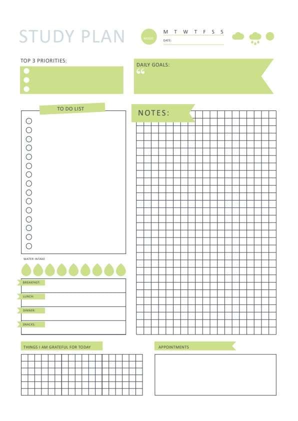 Daily Planner PDF template