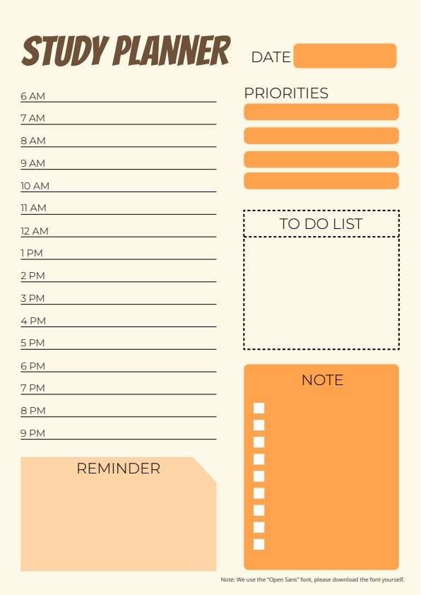 study plan