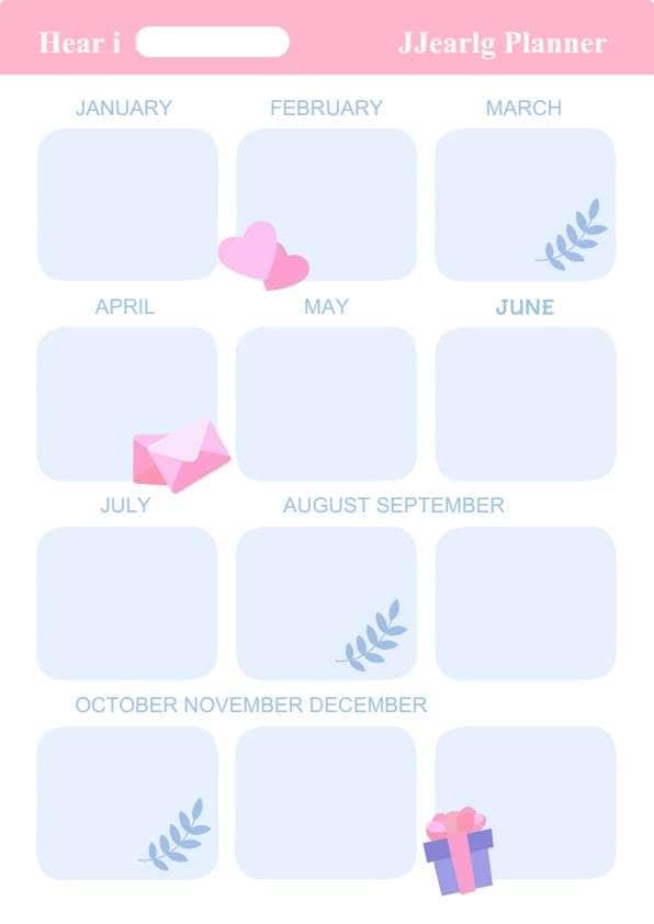 yearly planner sheet