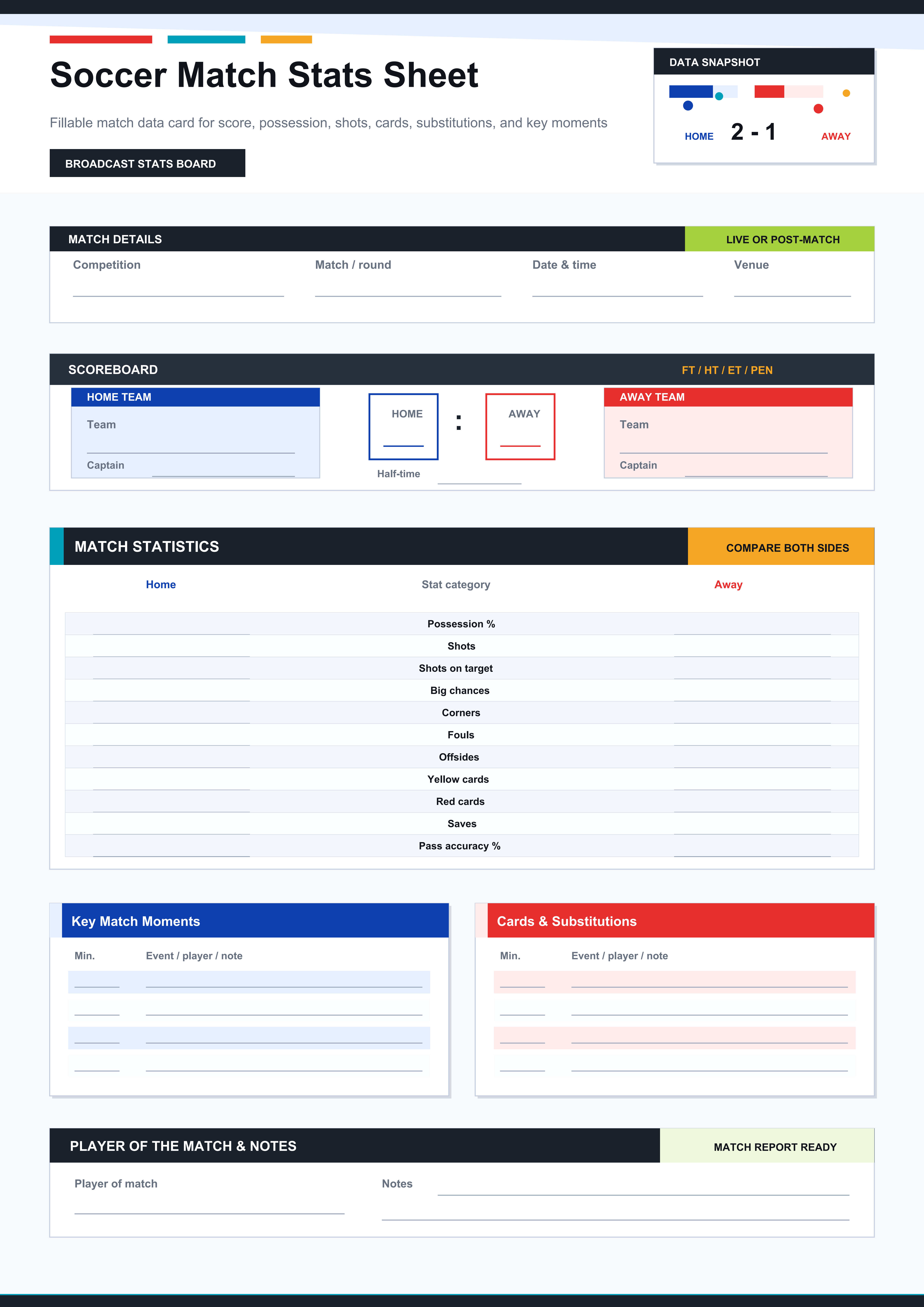 soccer match stats sheet