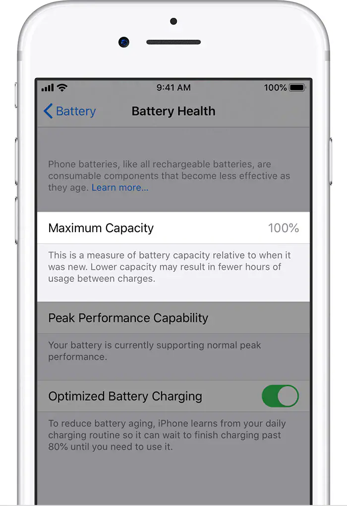 vidange de la batterie d'ios 14