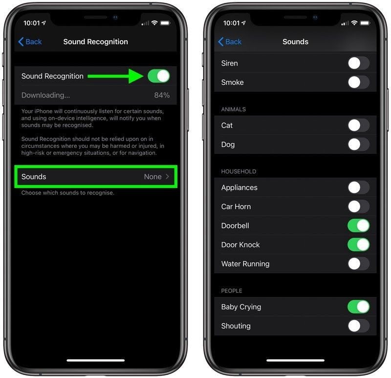 set up and use sound recognition on ios 14
