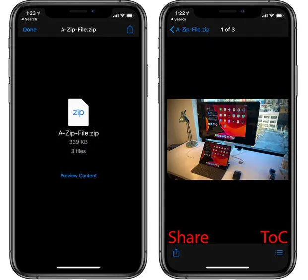 Abre archivos Zip en el iPhone en iOS 14