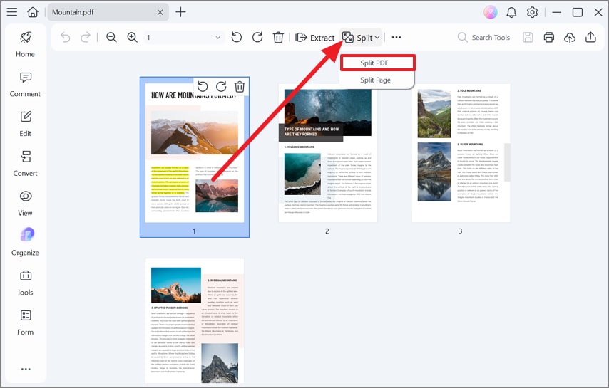 split pdf in pdfelement