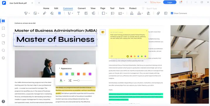 pdfelement advance editing tools