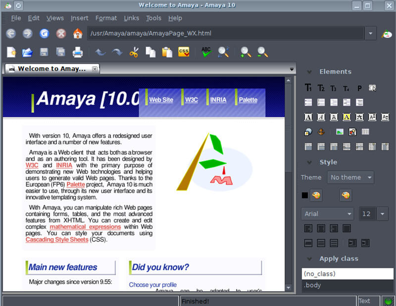 amaya HTML editor for macOS 10.15
