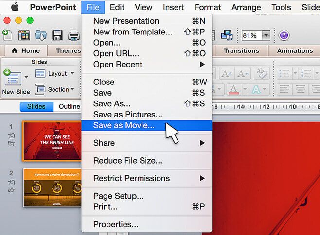 export powerpoint to video macos 10.14 2016