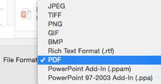 how to save powerpoint as pdf on macos 10.14