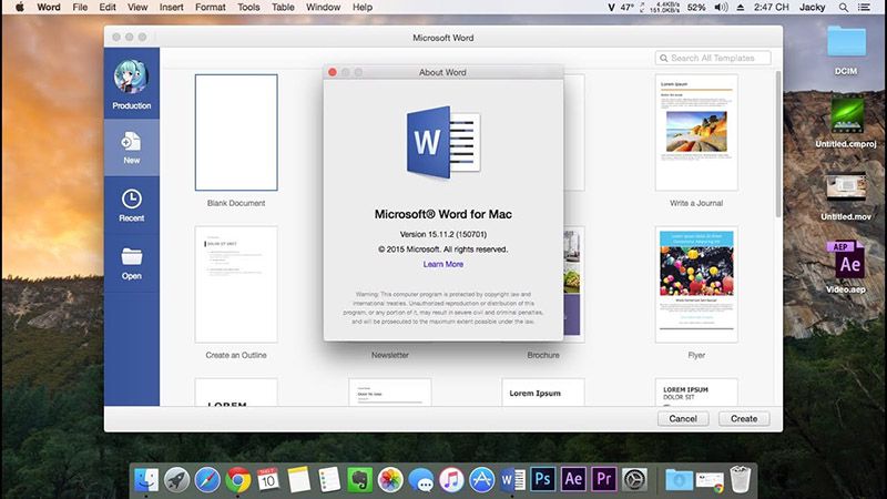 ms word is not optimized for your mac