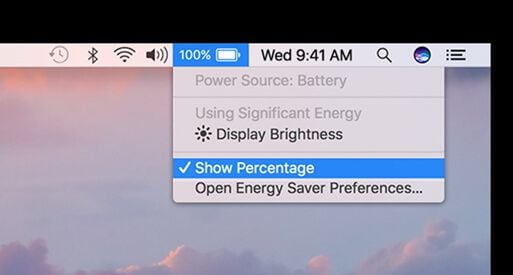 Battery Percentage of your Mac 10.15