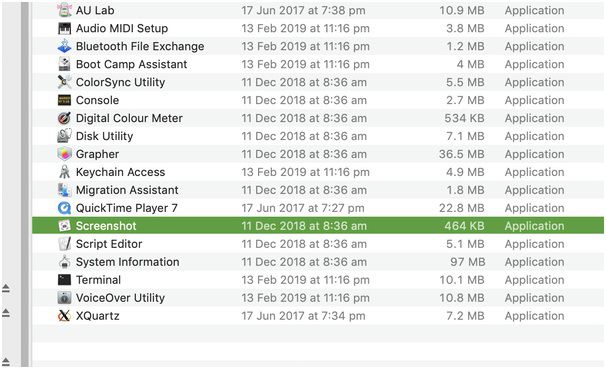 Utility-App zum Erfassen von Screenshots auf macos 10.15