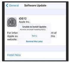 iOS 13 Update hängt fest