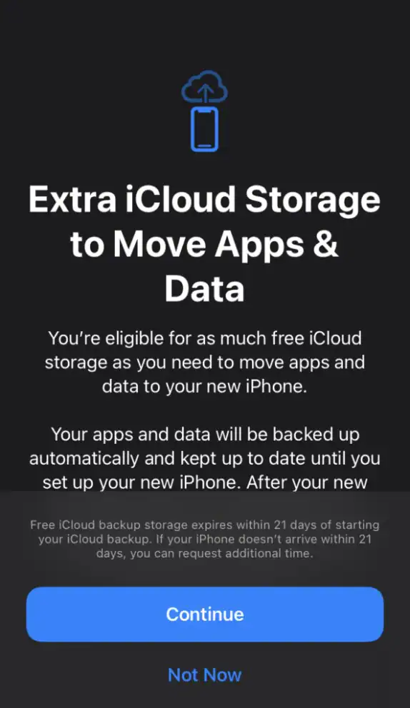 make temporary icloud backup