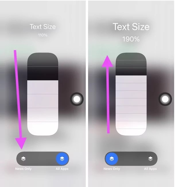 ajustar o texto de acordo com cada app