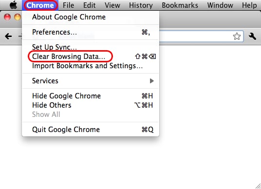 clear cache on mac chrome for a new website