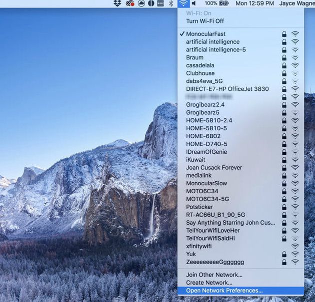 forget wireless networks on macos 11