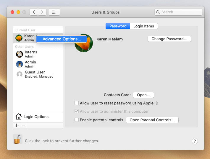 Mac-Benutzername ändern