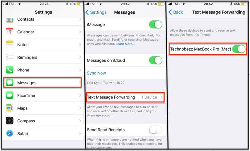 enabling sending and receiving of texts from non iphones