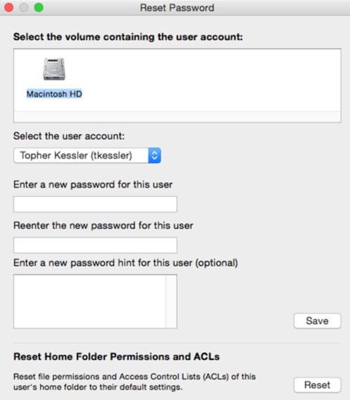 setting password