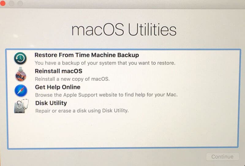 restart your mac in recovery mode