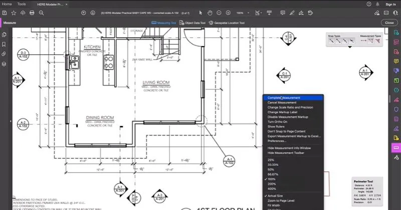 utiliser la barre d'outils de mesure