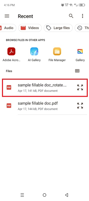select pdf file on google drive