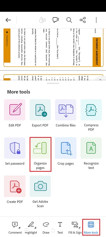 adobe pdf reader organize tool