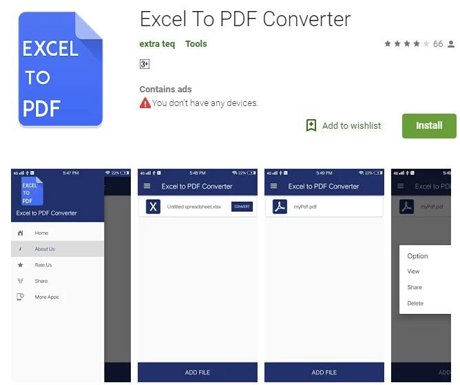 excel to pdf converter for android